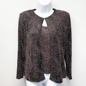 XSCAPE Joanna Chen Jacket Set Shimmer Swirl Medium